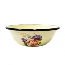 Эмалированная миска бежевая 0,6Л Пион