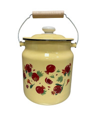 Бидон с крышкой эмалированный желтый 3,5 л Гранат
