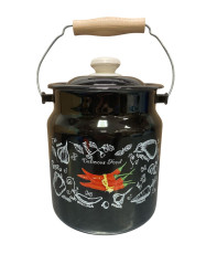 Бидон с крышкой эмалированный черный 3,5 л Pepper