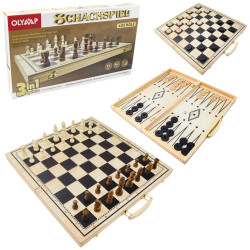 Нарды, шашки, шахматы 3 в 1 47х47см Olymp