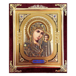 Икона в бархате 15х18см Казанская