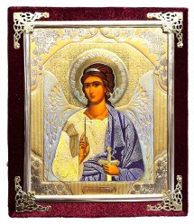 Икона в бархате 15х18см Ангел Хранитель