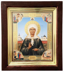Икона деревянная большая 17х20см Матрона