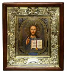 Икона деревянная виноград 15х18см Спаситель