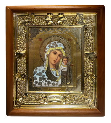 Икона деревянная виноград 15х18см Казанская