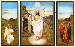 Икона Воскрешение Христово 12х20см деревянная тройная