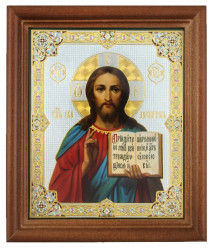 Икона Спаситель 11х13см деревянная со стеклом