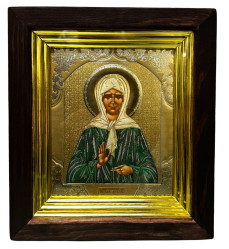 Икона деревянная со стеклом 15х18см Матрона