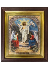 Деревянная икона большая 20×24см Воскресение