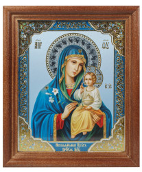 Икона БМ Неувядаемый цвет 11х13см деревянная со стеклом
