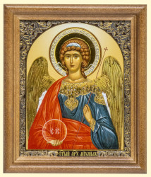 Икона Архангел Михаил 11х13см деревянная со стеклом