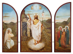 Икона Воскресение Христово XB 18x24см деревянная тройная