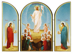 Икона Воскресение Христово 18х24 деревянная тройная