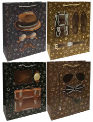 Подарочный пакет 22х31см Шляпа, портфель