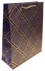 Подарочный пакет 22х31см Голубые ромбы