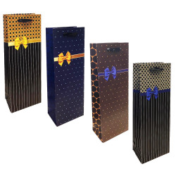 Подарочный пакет для бутылки «С бантиком MIX» 36×13см