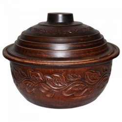 Керамический горшок красная глина 4Л орнамент