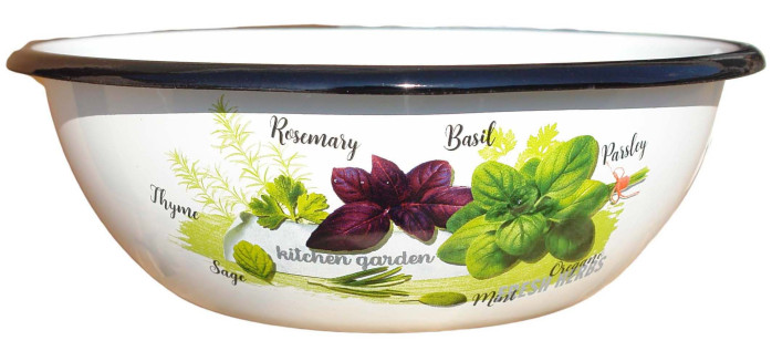 деталь Эмалированная миска 4л Зелень