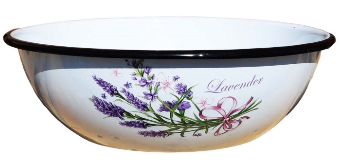 деталь Миска эмалированная белая 4л Лаванда