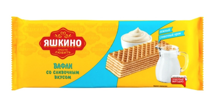 деталь Вафли со сливочным вкусом 300г Yaškino