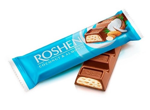 деталь Шоколадный батончик  Кокос и Миндаль 29 г Roshen