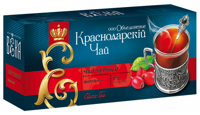 деталь Черный чай с шиповником 25*1,7г Краснодарский чай