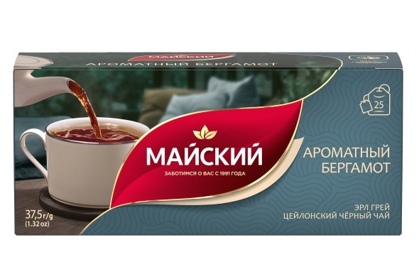 деталь Černý čaj Aromatický bergamot 37,5g (25×1,5g) Mayskiy