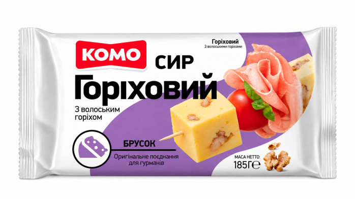 деталь Твёрдый сыр Ореховый с грецкими орехами 150г KOMO