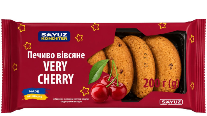 деталь Овсяное печенье с вишней VERRY CHERRY 200г Soyuz