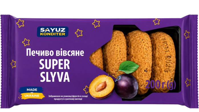 деталь Овсяное печенье со сливами SUPER SLYVA 200г Soyuz