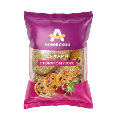 деталь Сухари с изюмом Люкс 250г Агеевские