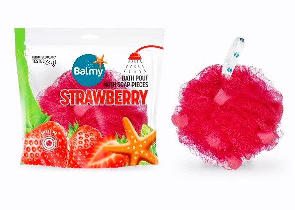 деталь Банная мочалка с клубничным мылом Balmy