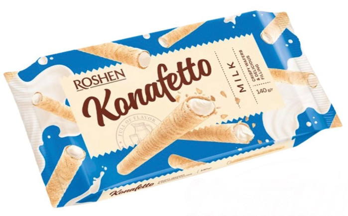 деталь Вафельные трубочки с молоком 140г Konafetto