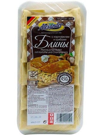 деталь Блинчики с грибами и картофелем 450г Александр