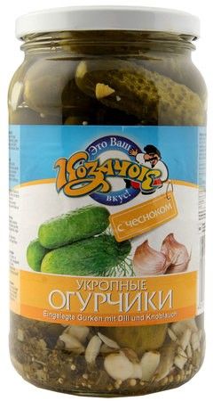 деталь Огурцы маринованные с чесноком и укропом 860г