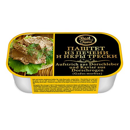 деталь Paštika z tresčích jater a kaviárem 120g Best Time