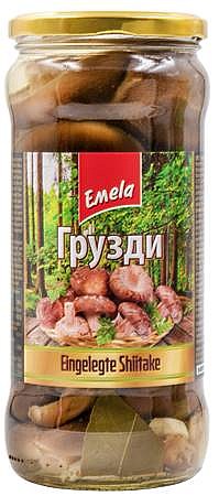 деталь Emelja nakládané houby Shitake 395g