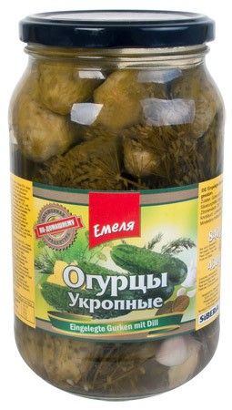 деталь Nakládané okurky s koprem 430g Emelja