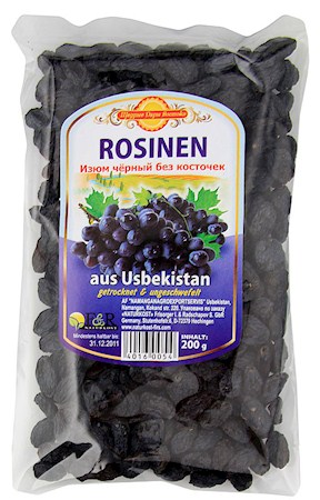деталь Rozinky černý Uzbekistán 200g