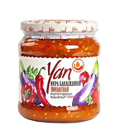 деталь Pikantní lilková pomázanka Yan 470g