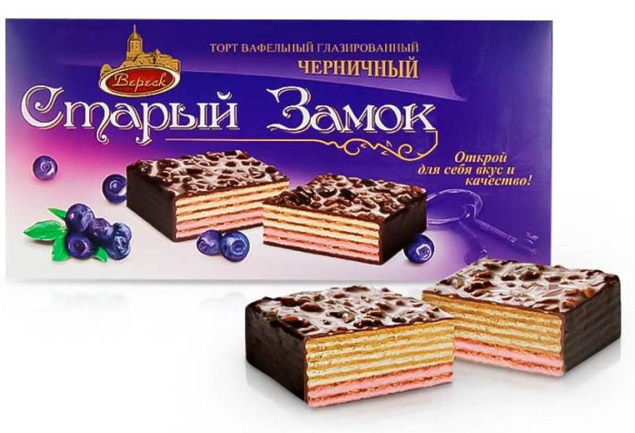 деталь Черничный вафельный торт Старый Замок 250г Вереск