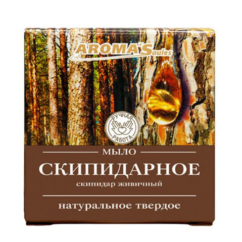 деталь Натуральное твердое мыло Скипидарное 80 г Aroma Saules