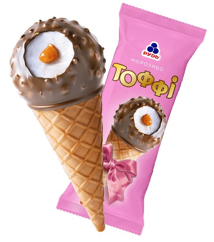 деталь Мороженое Toffee с арахисом в рожке 70г RUD