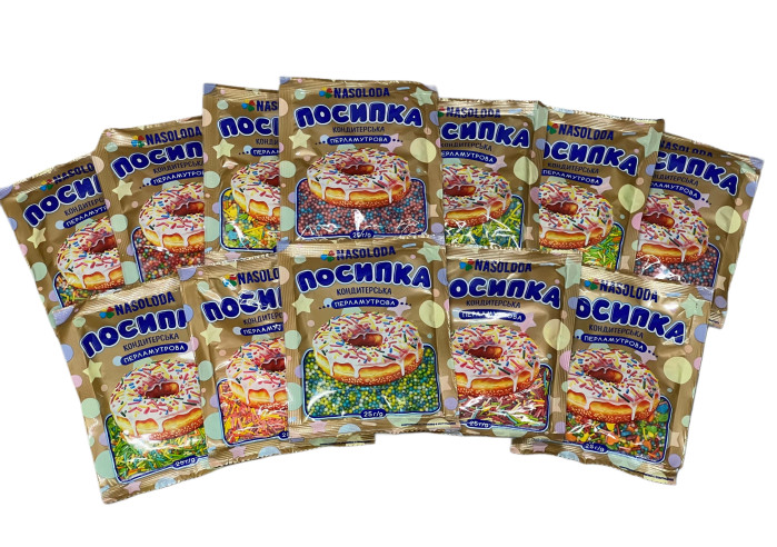 деталь Кондитерская посыпка, перламутровая MIX 25г Nasoloda