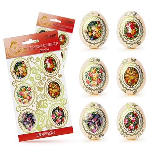 деталь Velikonoční samolepicí uzory na vejce Žostovo