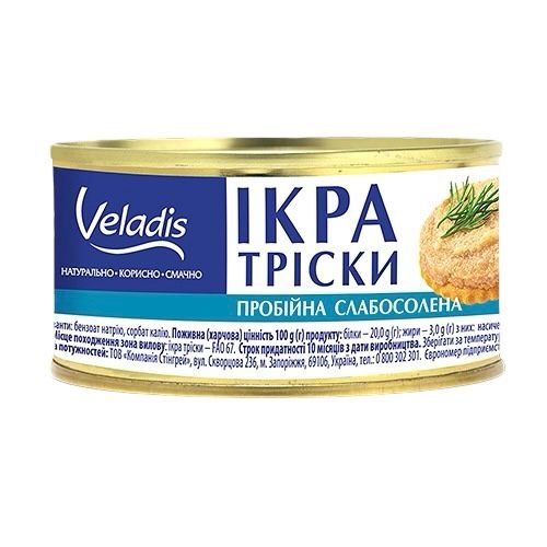 деталь Икра трески слабосалёная 100г Veladis