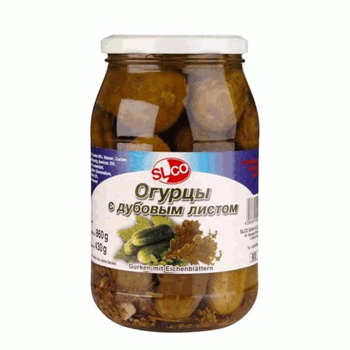 деталь Nakládané okurky s dubovým listem 900ml SLCO
