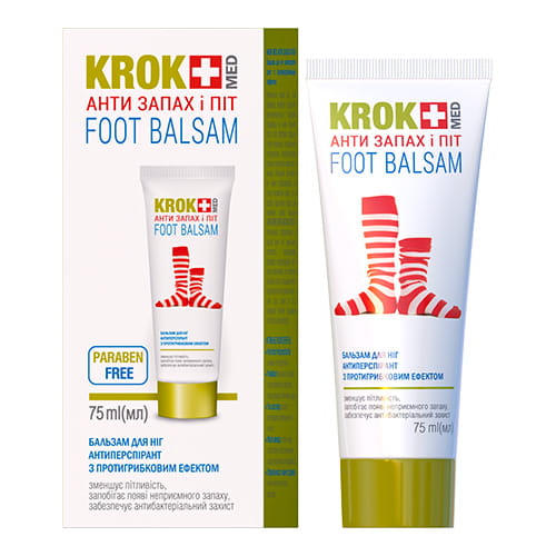 деталь Антиперспирантный бальзам для ног 75мл Krok Med 