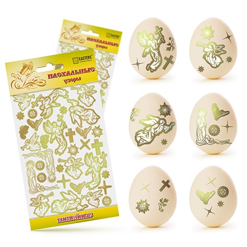 деталь Пасхальные наклейки с узорами на яйца Библейные