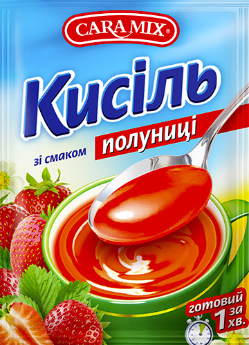 деталь Кисель с клубничным вкусом 90 г Caramix